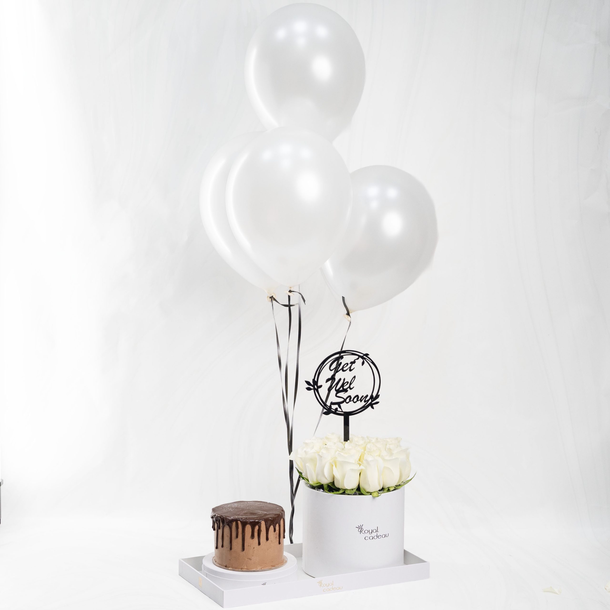 Luxury White Bloom Birthday Set – White Box