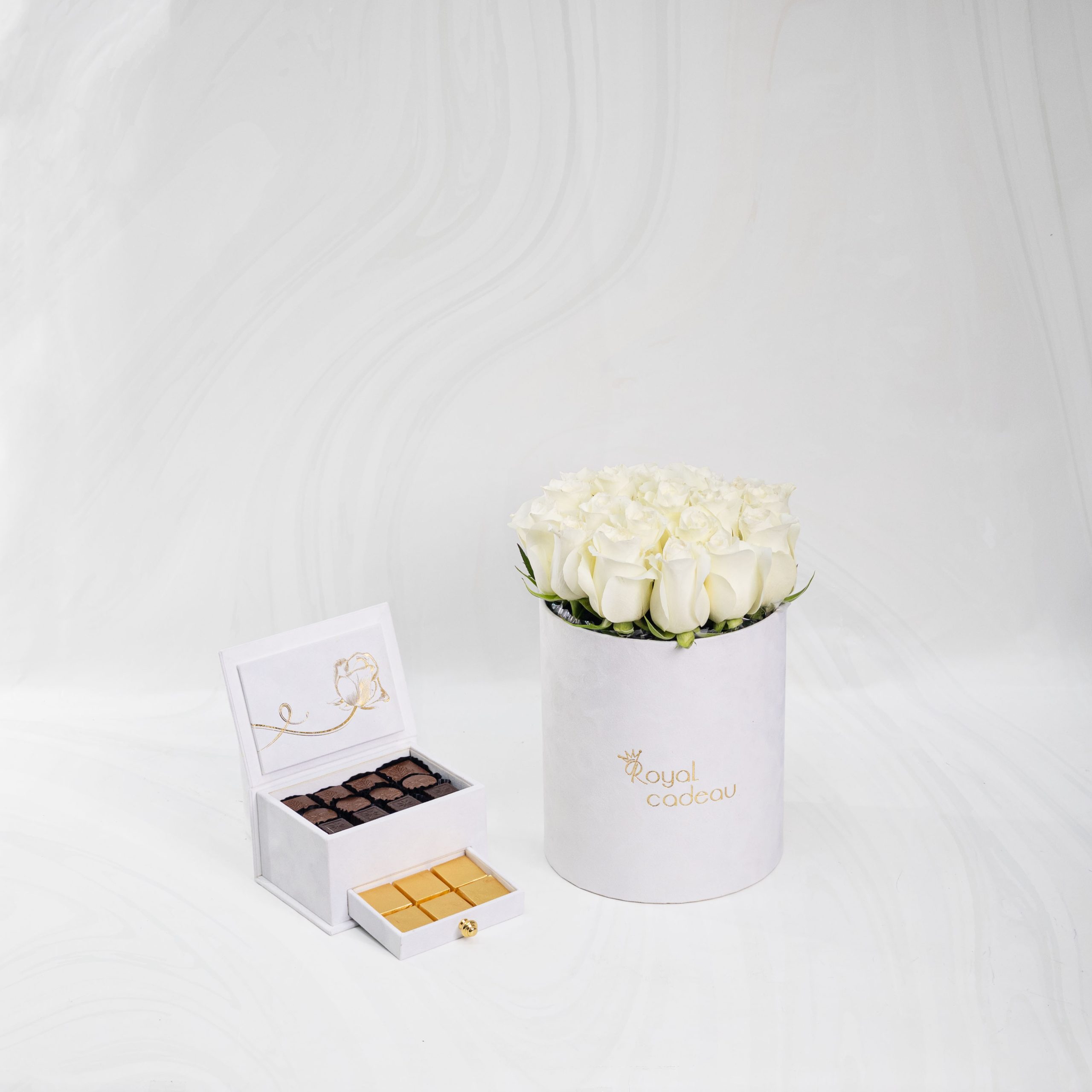 Luxury Pure White Bloom Set β White Flower Box