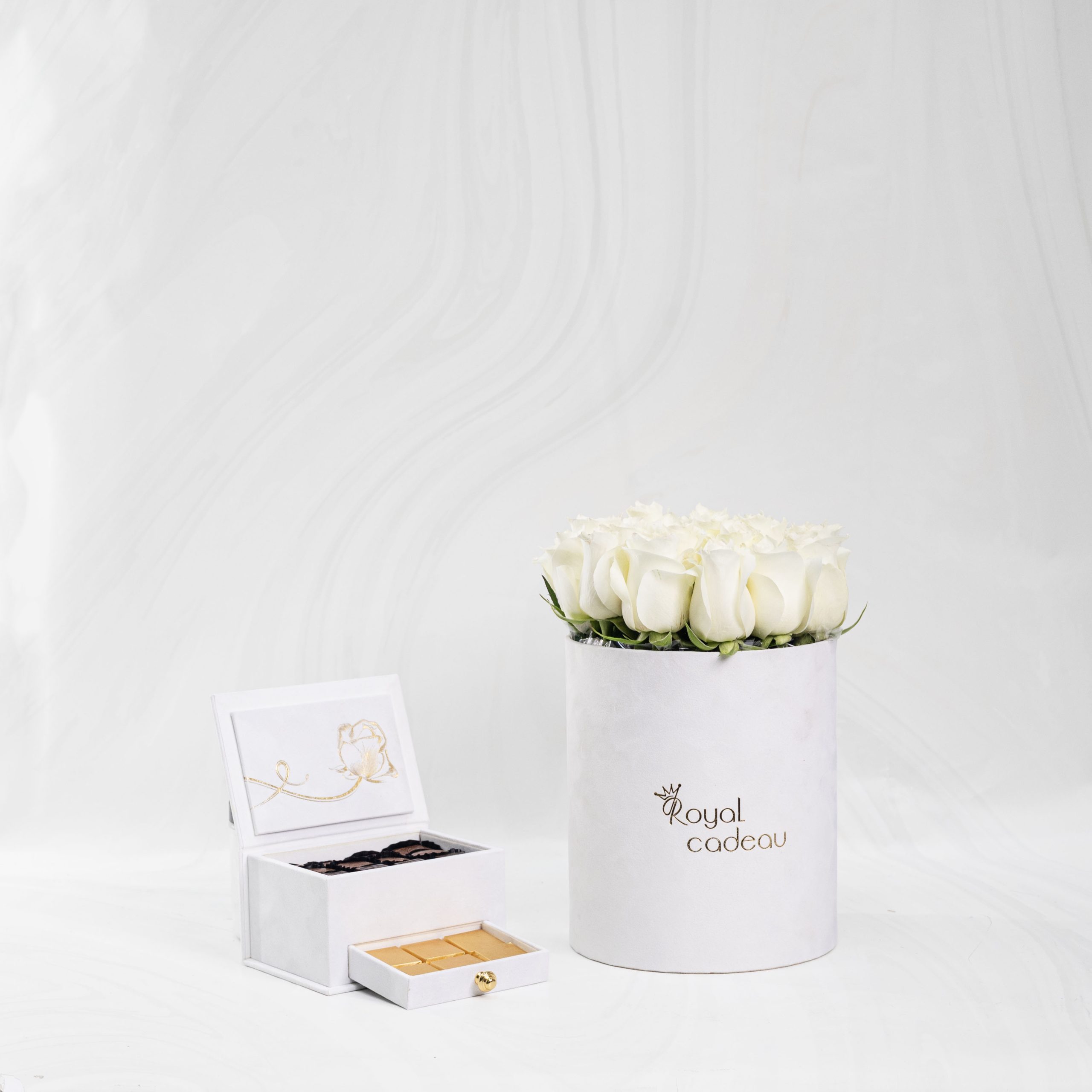 Luxury Pure White Bloom Set β White Flower Box - Image 2